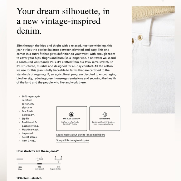 Size 36 (22W) J Crew Curvy Slim Denim Jeans Wide Leg ‘96 Vintage Inspired NWT - Picture 8 of 12